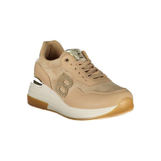 Laura Biagiotti Beige Polyester Women Sneaker LA-36483-EU37/US7