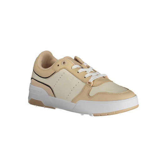 Tommy Hilfiger Beige Leather Women Sneaker TO-14585-EU40/US10