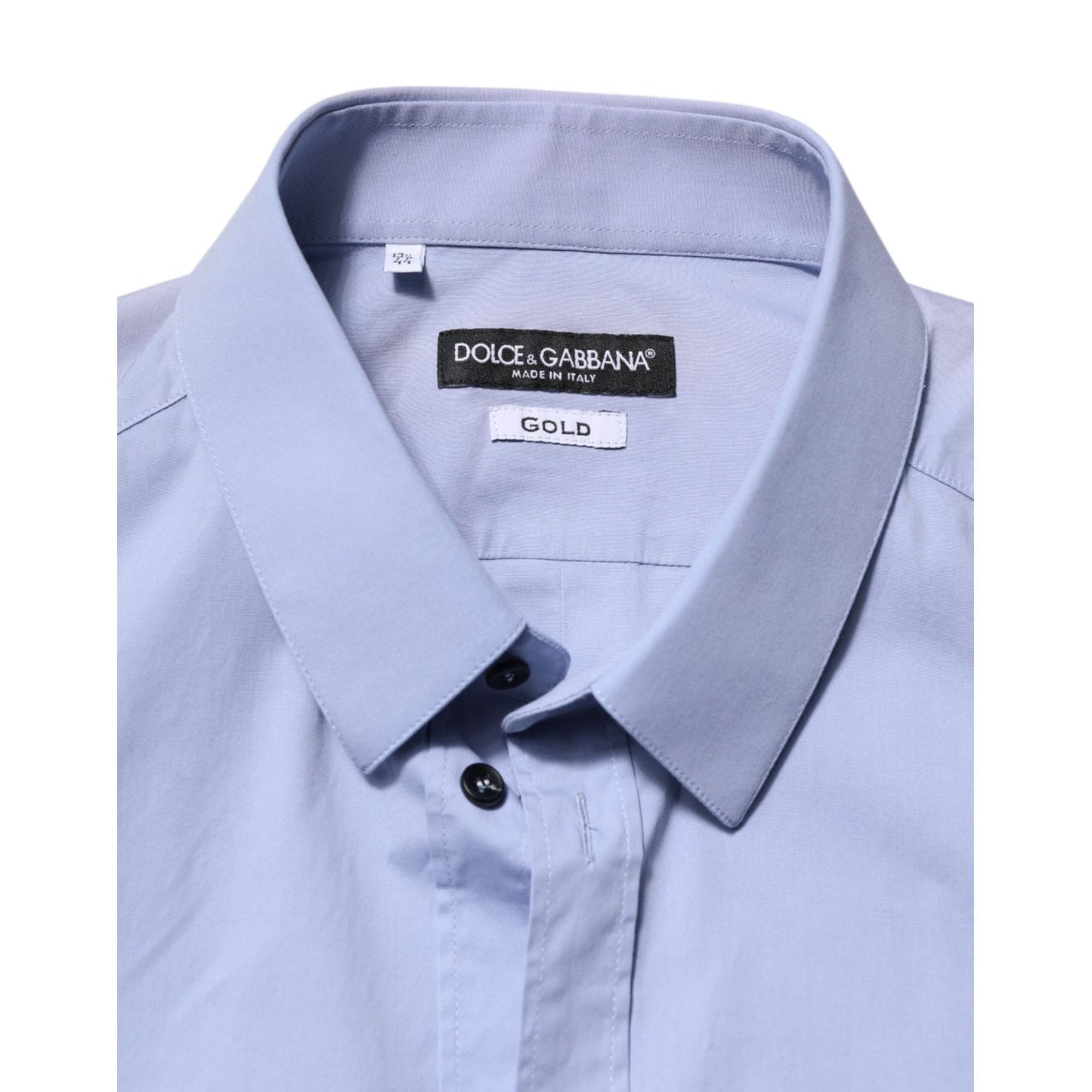 Dolce & Gabbana Blue Cotton GOLD Long Sleeves Dress Shirt TSH906937-44