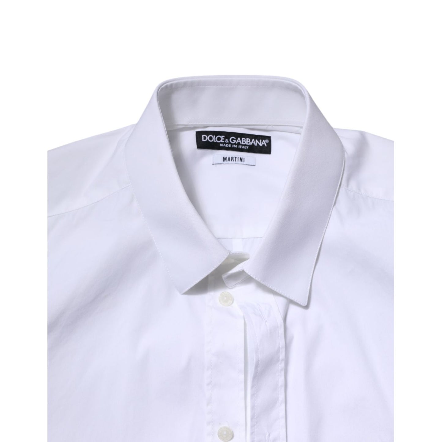 Dolce & Gabbana White Cotton MARTINI Long Sleeve Dress Shirt