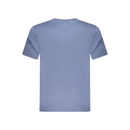 North Sails Blue Cotton Men T-Shirt with crew neck and iconic logo, high-quality cotton for comfort and durability. Perfect casual wear.