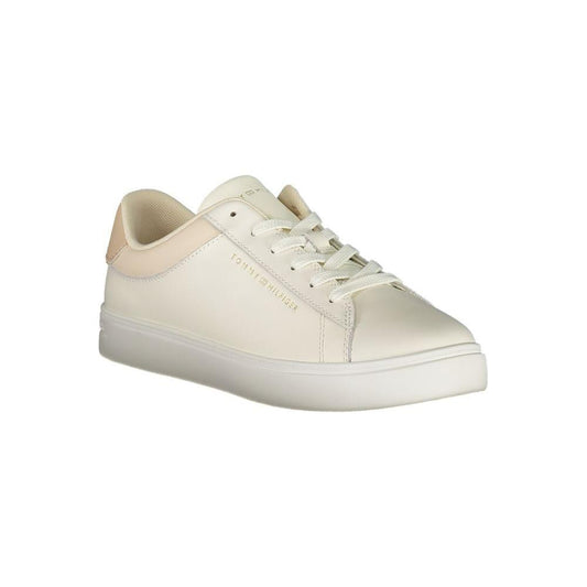 Tommy Hilfiger Beige Leather Women Sneaker TO-36743-EU36/US6