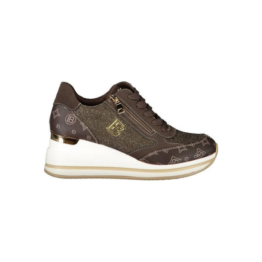 Laura Biagiotti Brown Polyester Women Sneaker LA-32800-EU38/US8