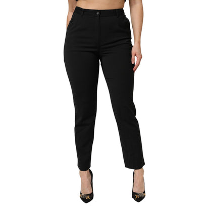 Dolce & Gabbana Black High Waisted Tapered STAFF Pants