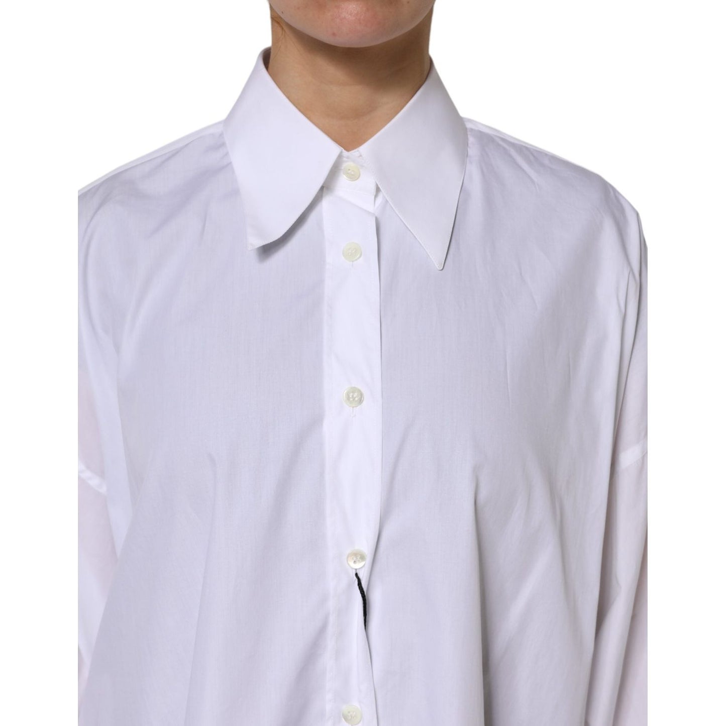 Dolce & Gabbana White Cotton Collared Shirt Long Sleeve Top TSH906745-36