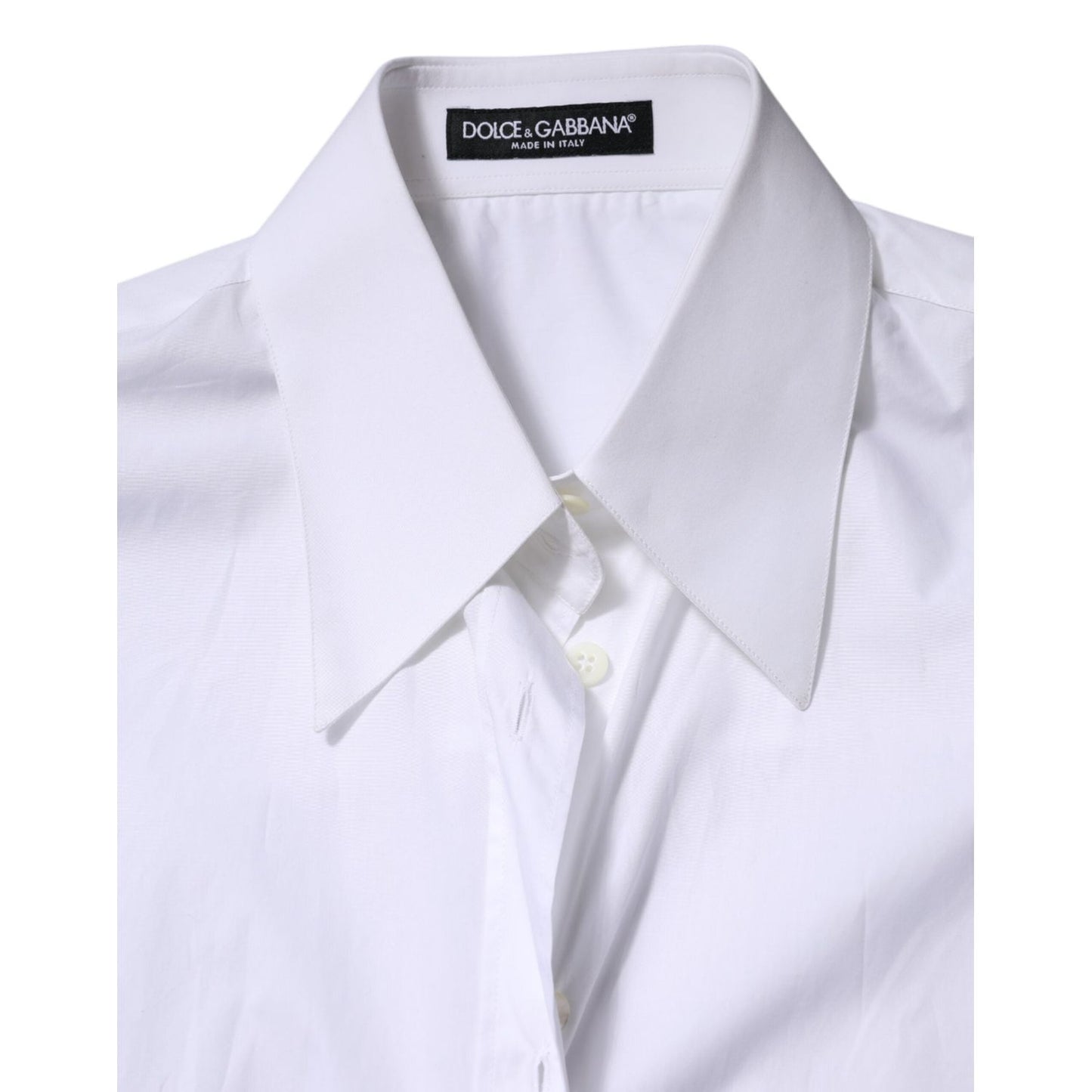 Dolce & Gabbana White Cotton Collared Shirt Long Sleeve Top TSH906745-36