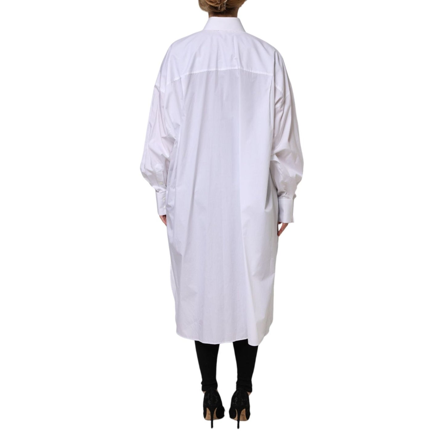 Dolce & Gabbana White Cotton Collared Shirt Long Sleeve Top TSH906891-38