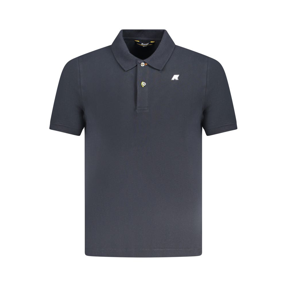 K-WAY Blue Cotton Polo Shirt with short sleeves, 2 buttons, and logo application - stylish and comfortable fashion choice.