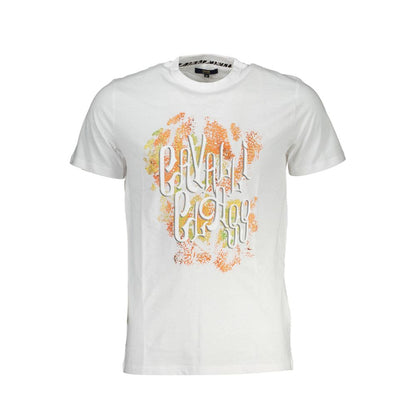 Cavalli Class White Cotton Men T-Shirt