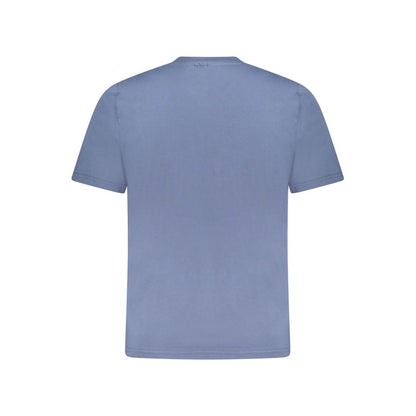 North Sails Blue Cotton Men T-Shirt, back view showcasing the casual luxe style and bold design in premium 100% cotton.