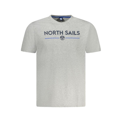 North Sails Brown Cotton Men T-Shirt featuring logo and distinct print on premium cotton, showcasing casual luxury and nautical flair.