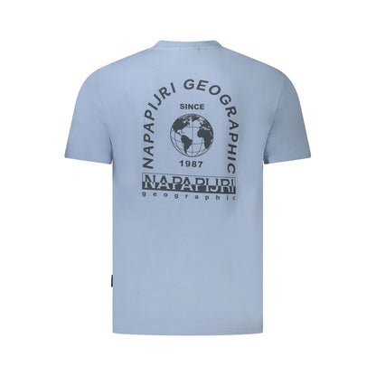 Napapijri Light Blue Cotton Men T-Shirt