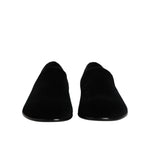 Dolce & Gabbana Black Velvet Slip On Loafers Formal Shoes