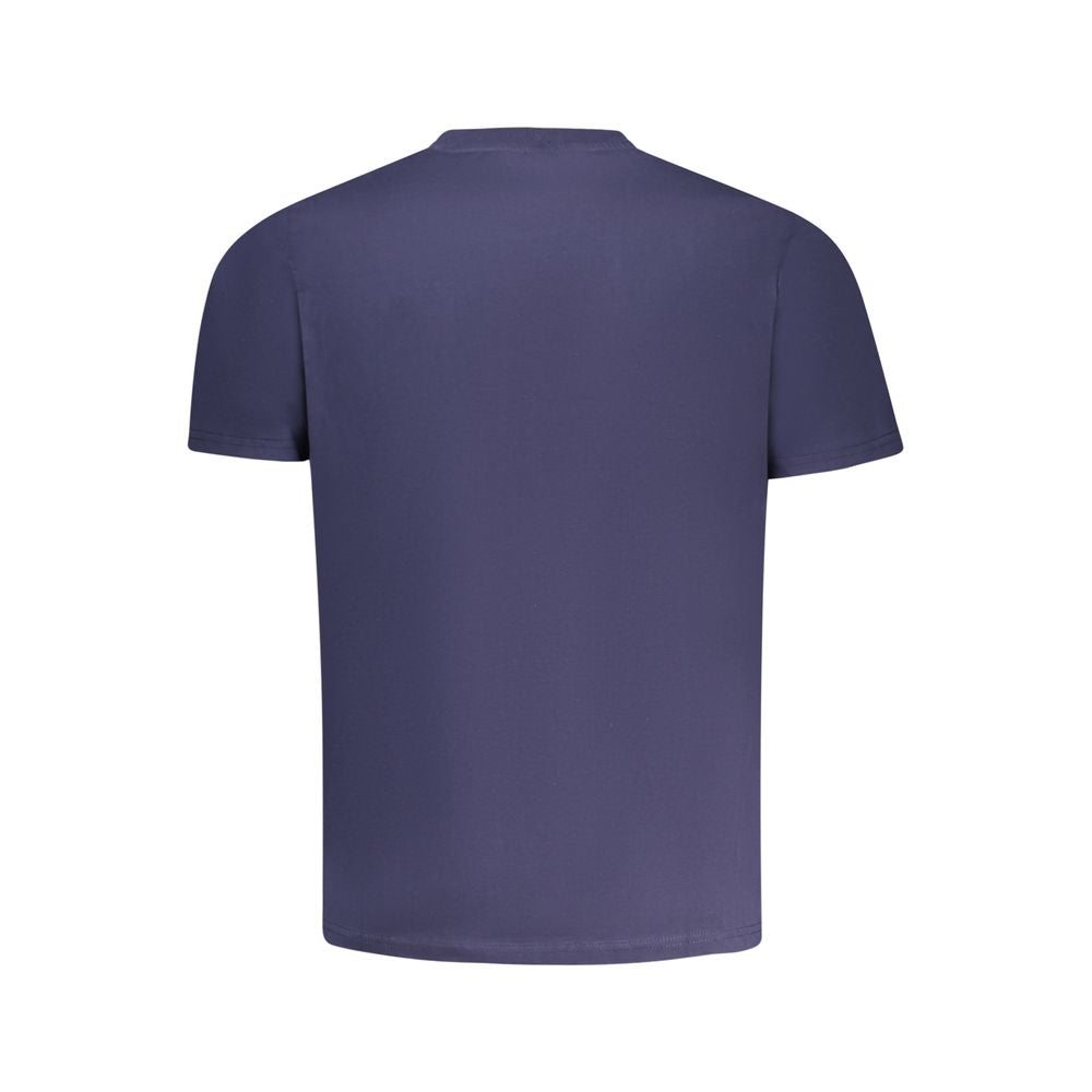 Back view of North Sails Blue Cotton Men T-Shirt showing short sleeves and crew neck.