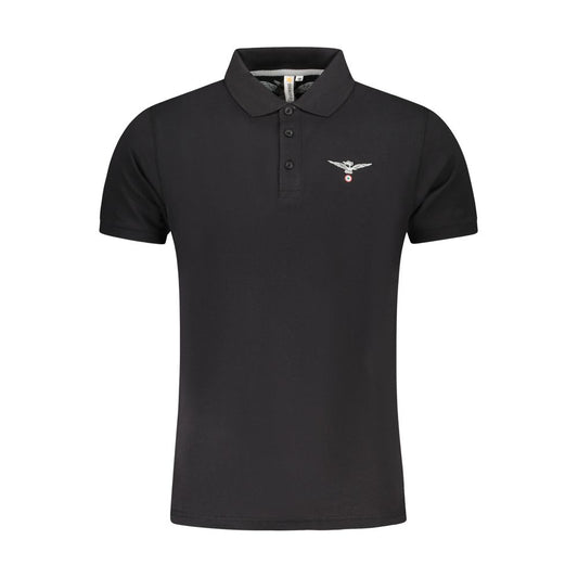 Accademia Militare Black Cotton Polo Shirt AC-36531-M