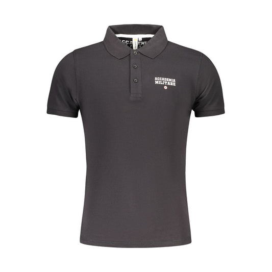 Accademia Militare Black Cotton Polo Shirt AC-36561-S