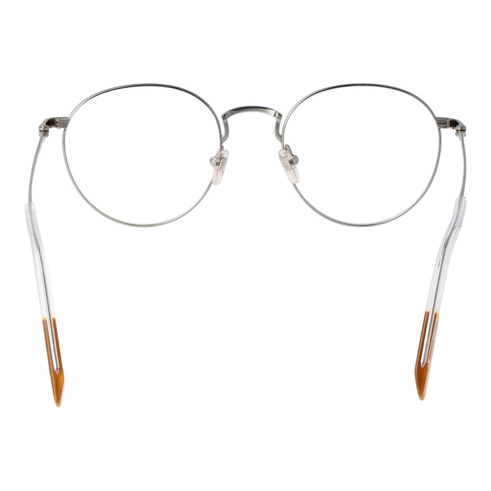 Ermenegildo Zegna Gray Men Glasses Frame in titanium with full-rim, round style, size 51-20-145. Includes branded case.