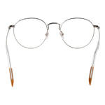 Ermenegildo Zegna Gray Men Glasses Frame in titanium with full-rim, round style, size 51-20-145. Includes branded case.
