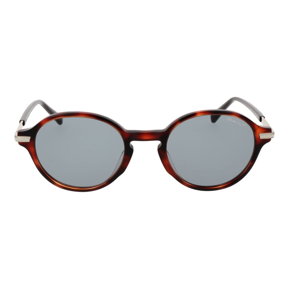Gant Brown Men Sunglass with brown acetate full-rim frame, green lenses, and no extra effects. Includes branded case, 100% UVA & UVB protection.