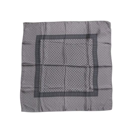 Dolce & Gabbana Gray Polka Dot Silk Square Men Foulard Scarf