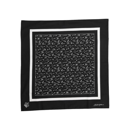Dolce & Gabbana Black White Printed Square Foulard Scarf