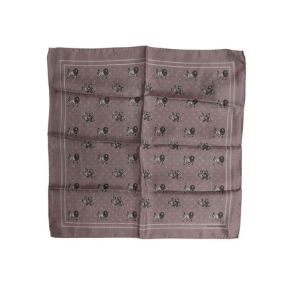 Dolce & Gabbana Brown Animal Print Square Foulard Scarf