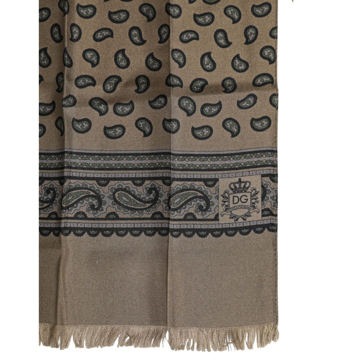 Dolce & Gabbana Brown Printed Neck Warmer Men Foulard Scarf