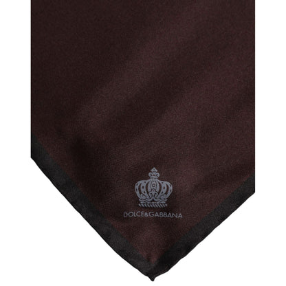 Dolce & Gabbana Brown DG Crown Silk Square Men Foulard Scarf