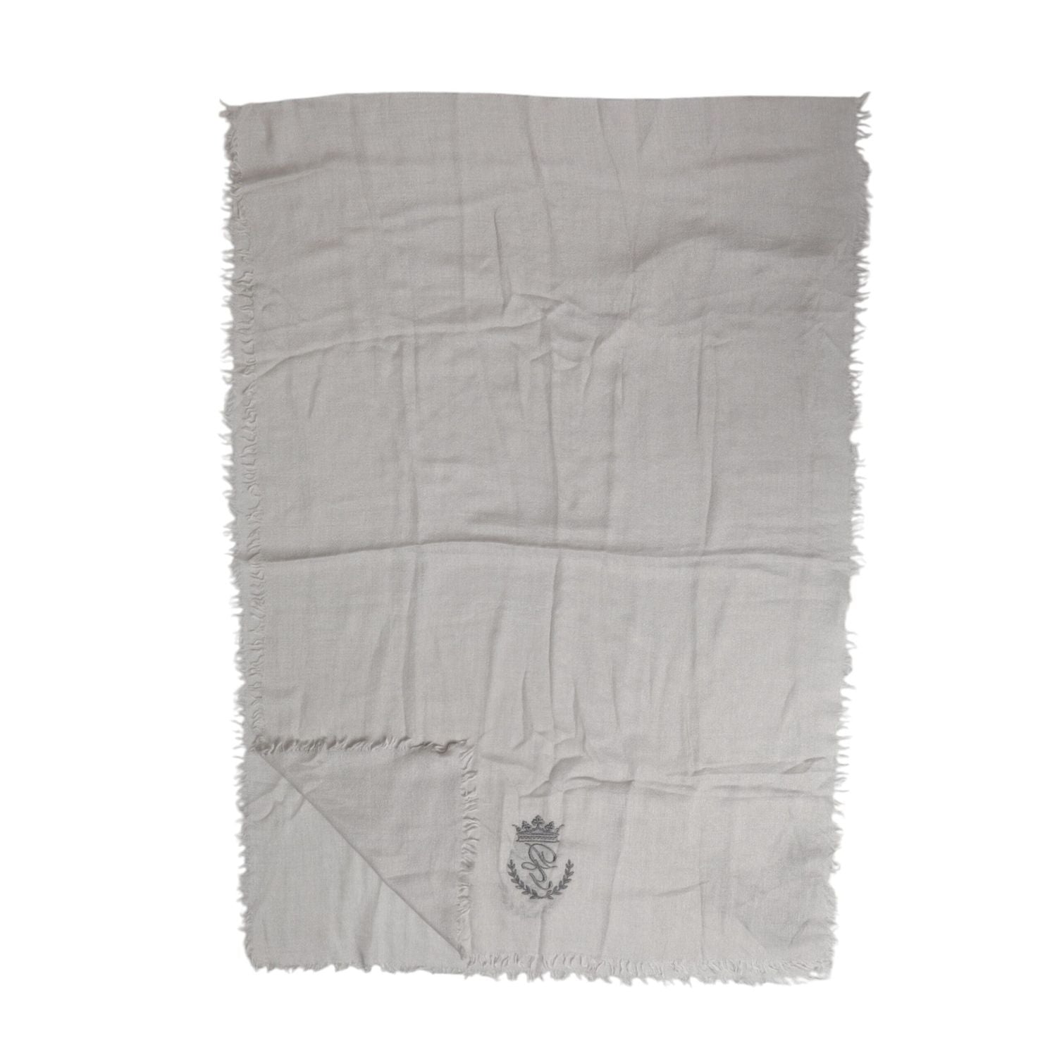 Dolce & Gabbana Gray DG Crown Neck Warmer Wrap Shawl Scarf