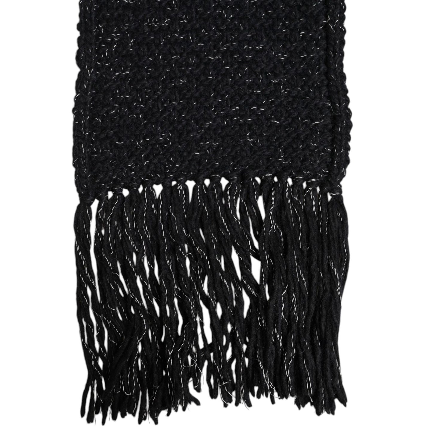 Dolce & Gabbana Black Cashmere Neck Warmer Wrap Shawl Scarf