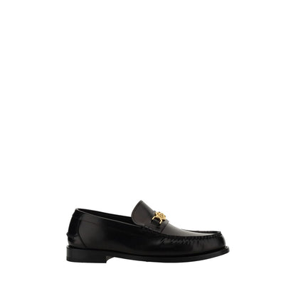 Versace Black Calf Leather Bos Taurus Slip-On Loafers 1728,72470364320,Black,EU39/US6,EU40/US7,EU41/US8,EU42/US9,Loafers - Men - Shoes,Loafers - Shoes,Men,Men - Shoes,New with tags,Shoes,Slip-On Loafers - Loafers - Shoes,Versace