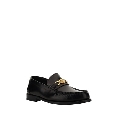 Versace Black Calf Leather Bos Taurus Slip-On Loafers 1728,72470364320,Black,EU39/US6,EU40/US7,EU41/US8,EU42/US9,Loafers - Men - Shoes,Loafers - Shoes,Men,Men - Shoes,New with tags,Shoes,Slip-On Loafers - Loafers - Shoes,Versace