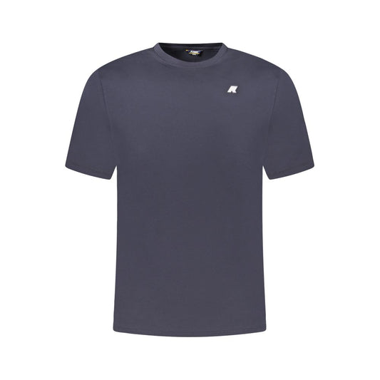 K-WAY Blue Cotton Men T-Shirt with short sleeves, crew neck, and logo on chest, showcasing iconic K-WAY style for casual wear.