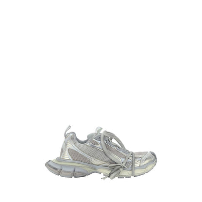Balenciaga Gray Polyester Athletic Sneakers with chunky sole, mesh panels, and reflective detailing.