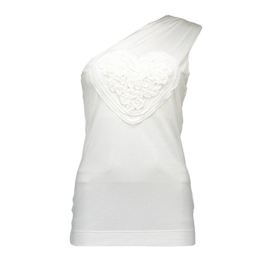 Love Moschino White Elastane Tops & T-Shirt