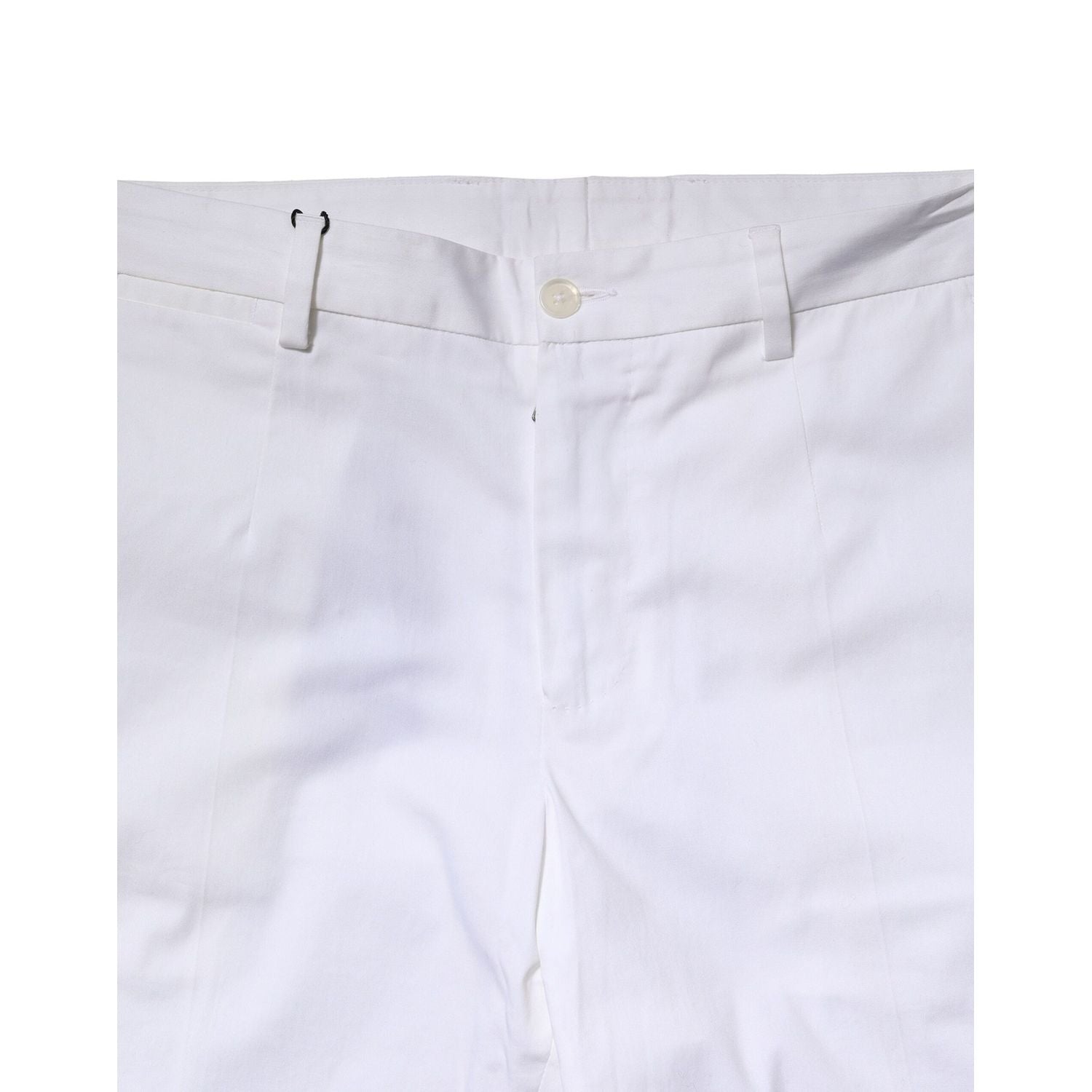 Dolce & Gabbana White Cotton Straight Logo Men Pants