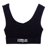 Comme Des Fuckdown Black Cotton Tops & T-Shirt CO-15678-IT36|XXS