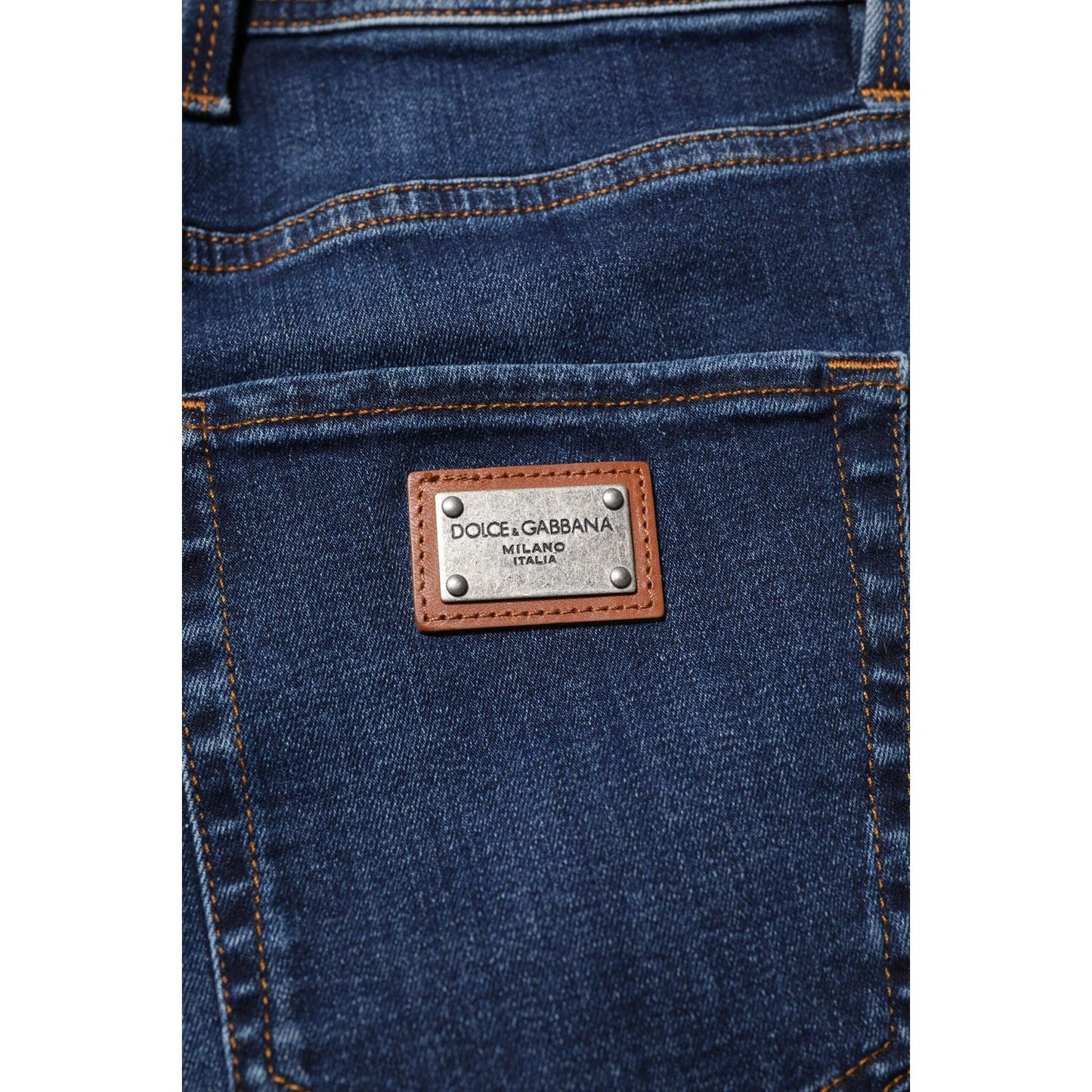 Dolce & Gabbana Dark Blue Cotton Skinny Denim Jeans