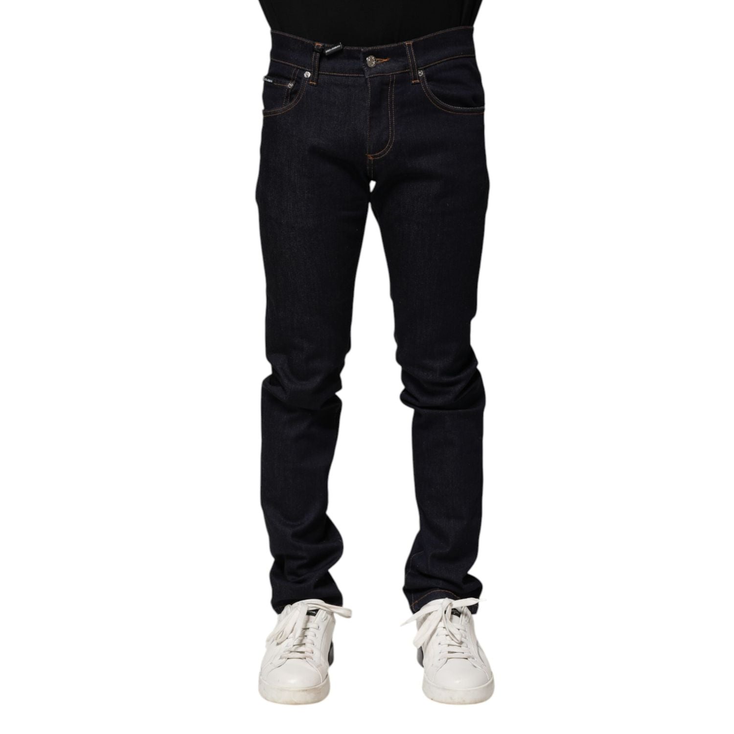 Dolce & Gabbana Black Cotton Skinny Men Denim Jeans