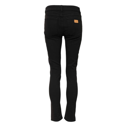 Dolce & Gabbana Black Cotton Skinny Mid Waisted Denim Jeans