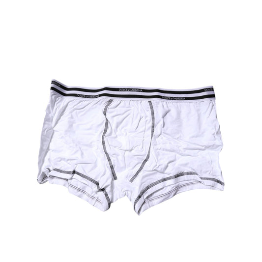Dolce & Gabbana White Cotton Stretch Regular Boxer Underwear