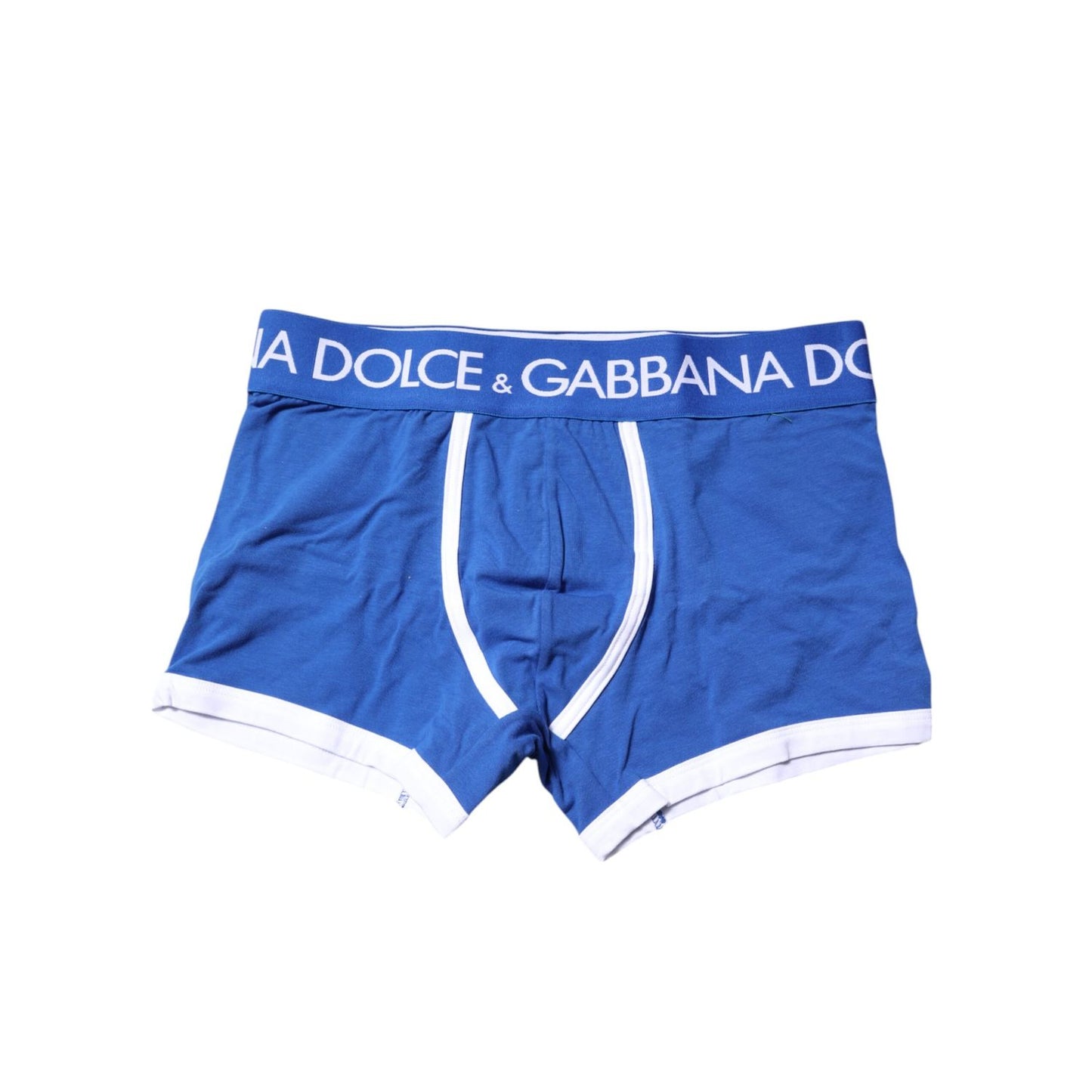 Dolce & Gabbana Blue Logo Waist Regular Boxer Brief Underwear