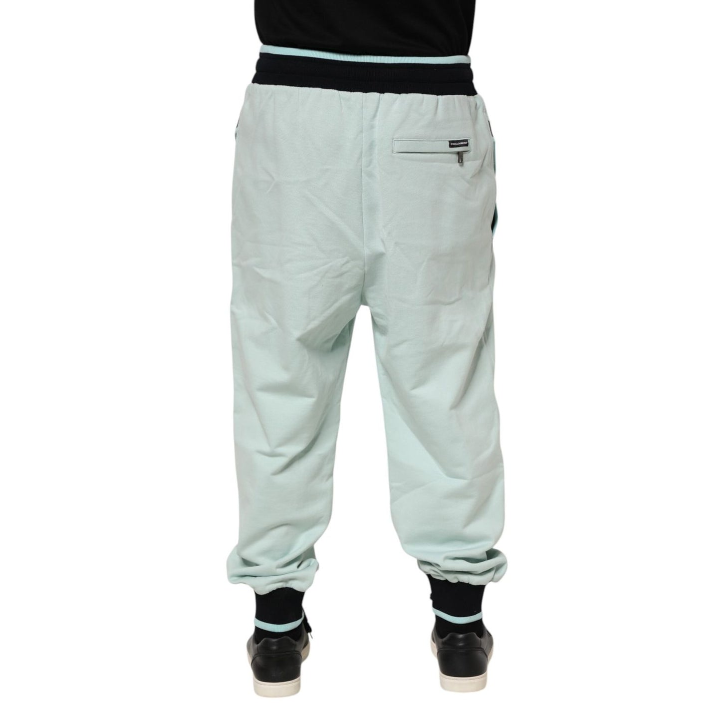 Dolce & Gabbana Light Green Cotton Men Jogger Sweatpants Pants