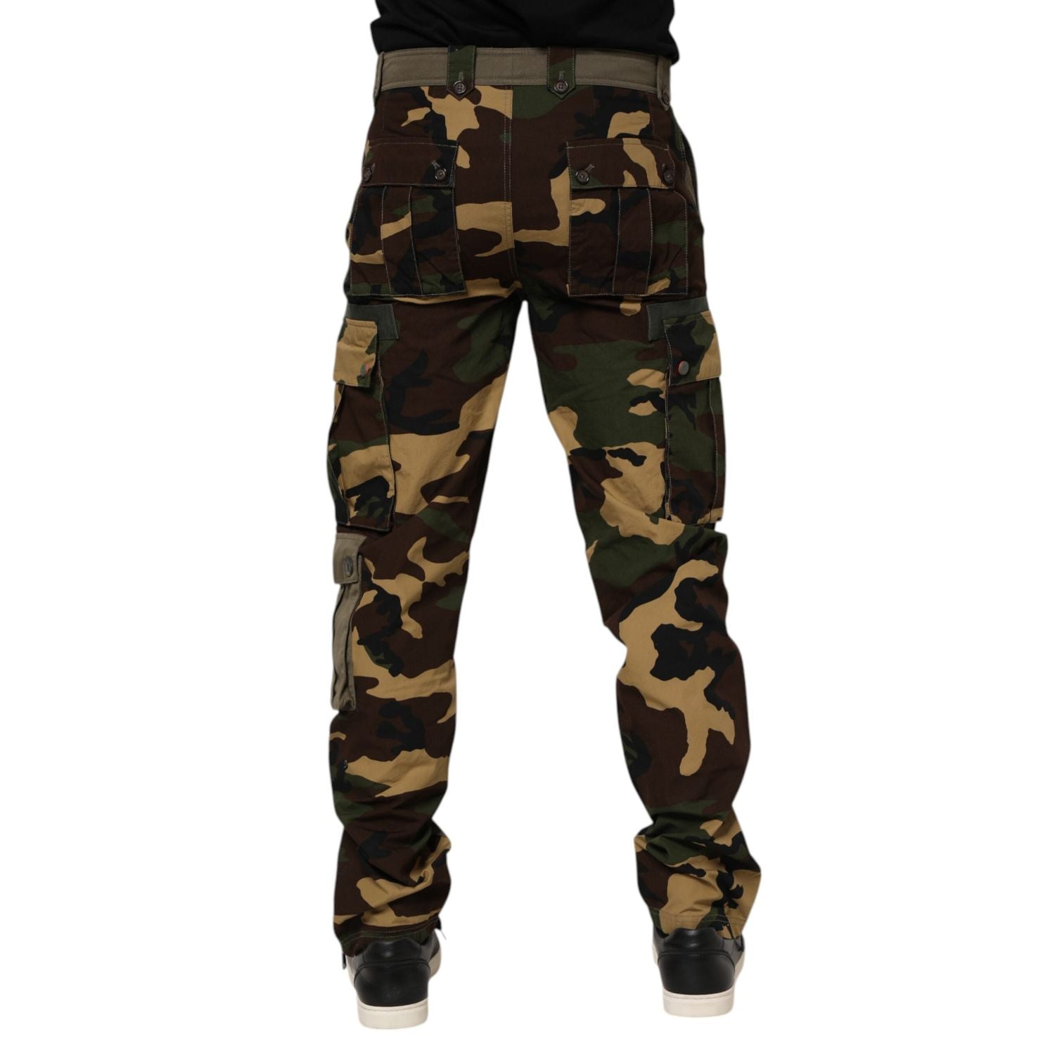 Dolce & Gabbana Brown Cotton Camouflage Cargo Pants