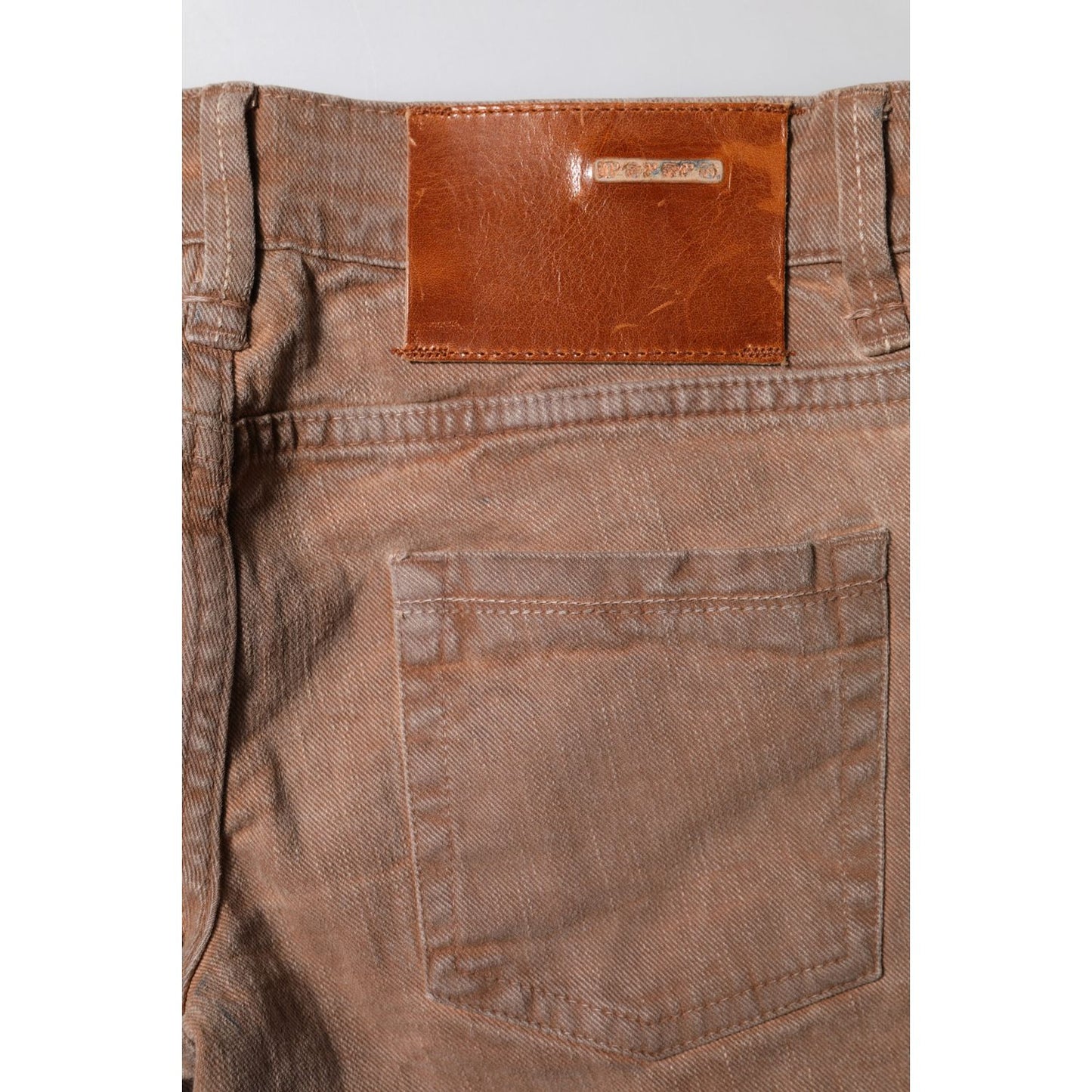 Acht Brown Cotton Slim Fit Denim Low Waist Jeans