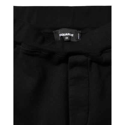 Dsquared² Black Red Cotton Straight Fit Jogger Pants