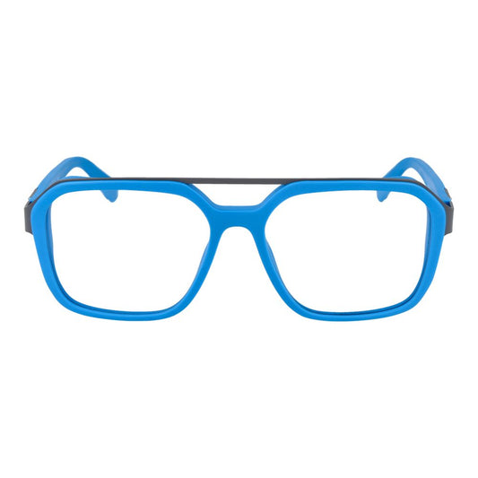 Guess Blue Men Glasses Frame in full-rim acetate aviator style with demo lenses and spring hinge; includes branded case.