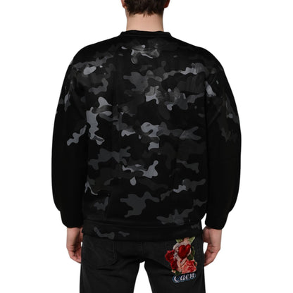 Dolce & Gabbana Black Camouflage Pullover Sweatshirt Sweater