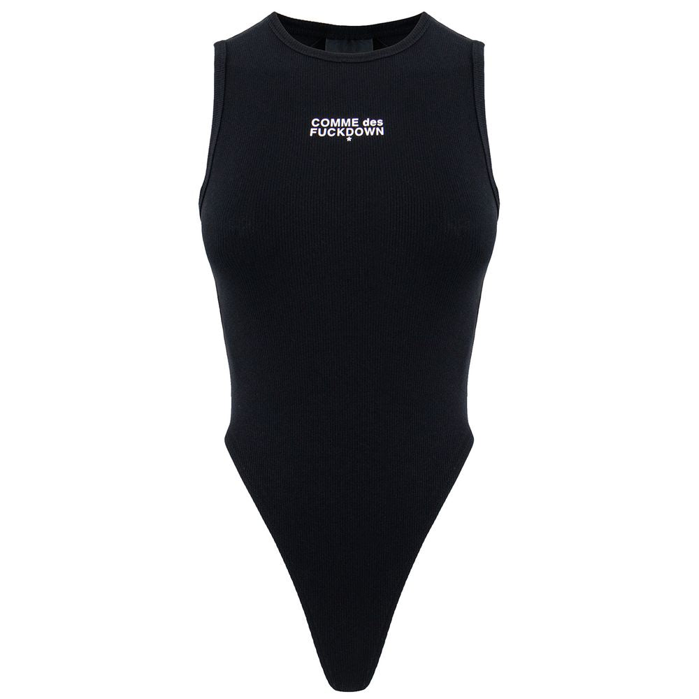 Comme Des Fuckdown Black Cotton Bodysuit