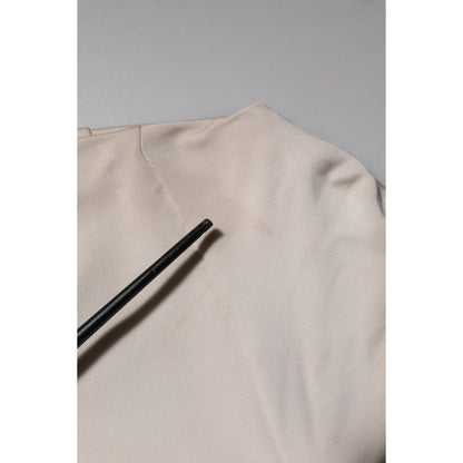 Roberto Cavalli Ivory Viscose Sheath Knee Length Dress